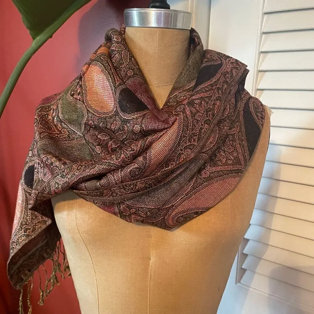 PASHMINA | gorgeous earth tone sparkly scarf